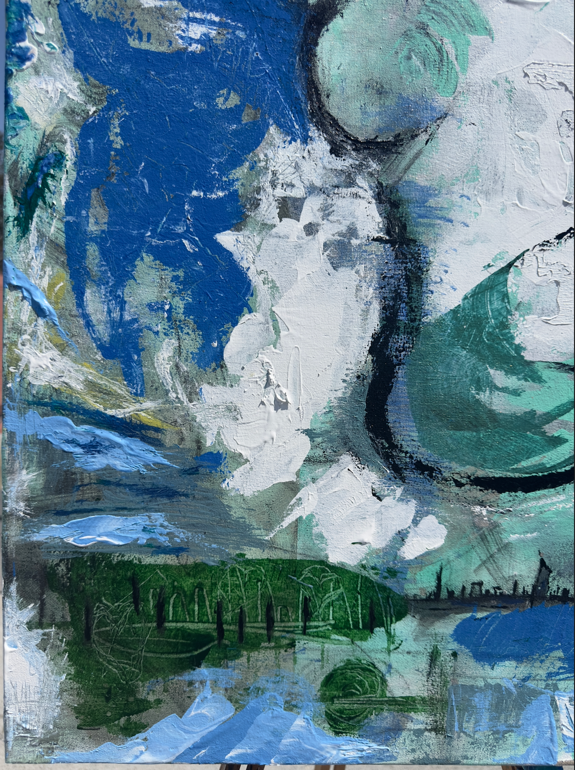 The Soft Reign of Green and Grace - 24 X 30 Acrylic on Canvas