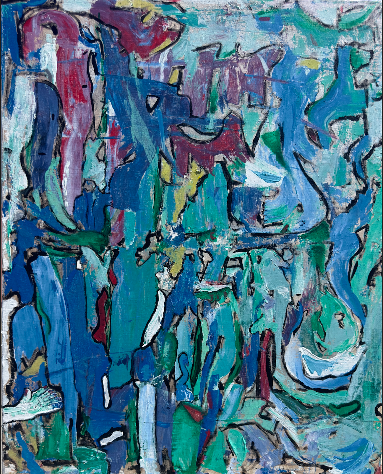 Folks on Tour of the Imaginal Arena - SOLD - 24 x 30 Acrylic on Canvas
