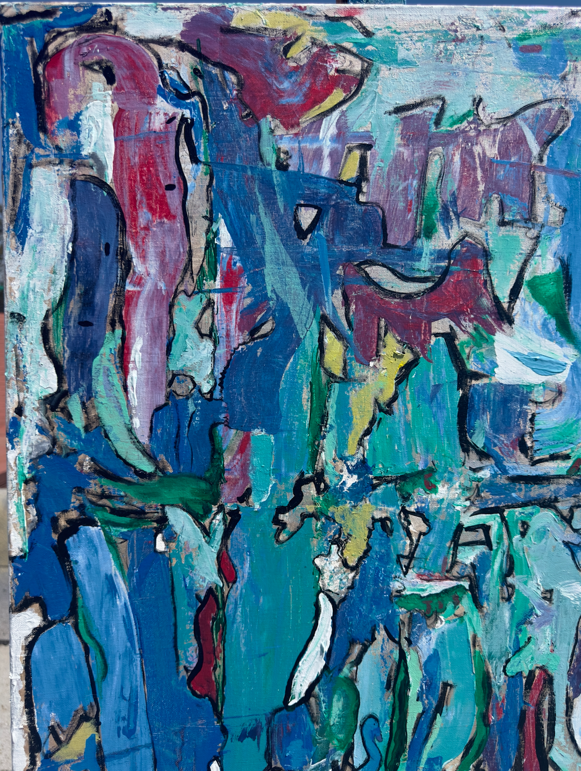 Folks on Tour of the Imaginal Arena - SOLD - 24 x 30 Acrylic on Canvas
