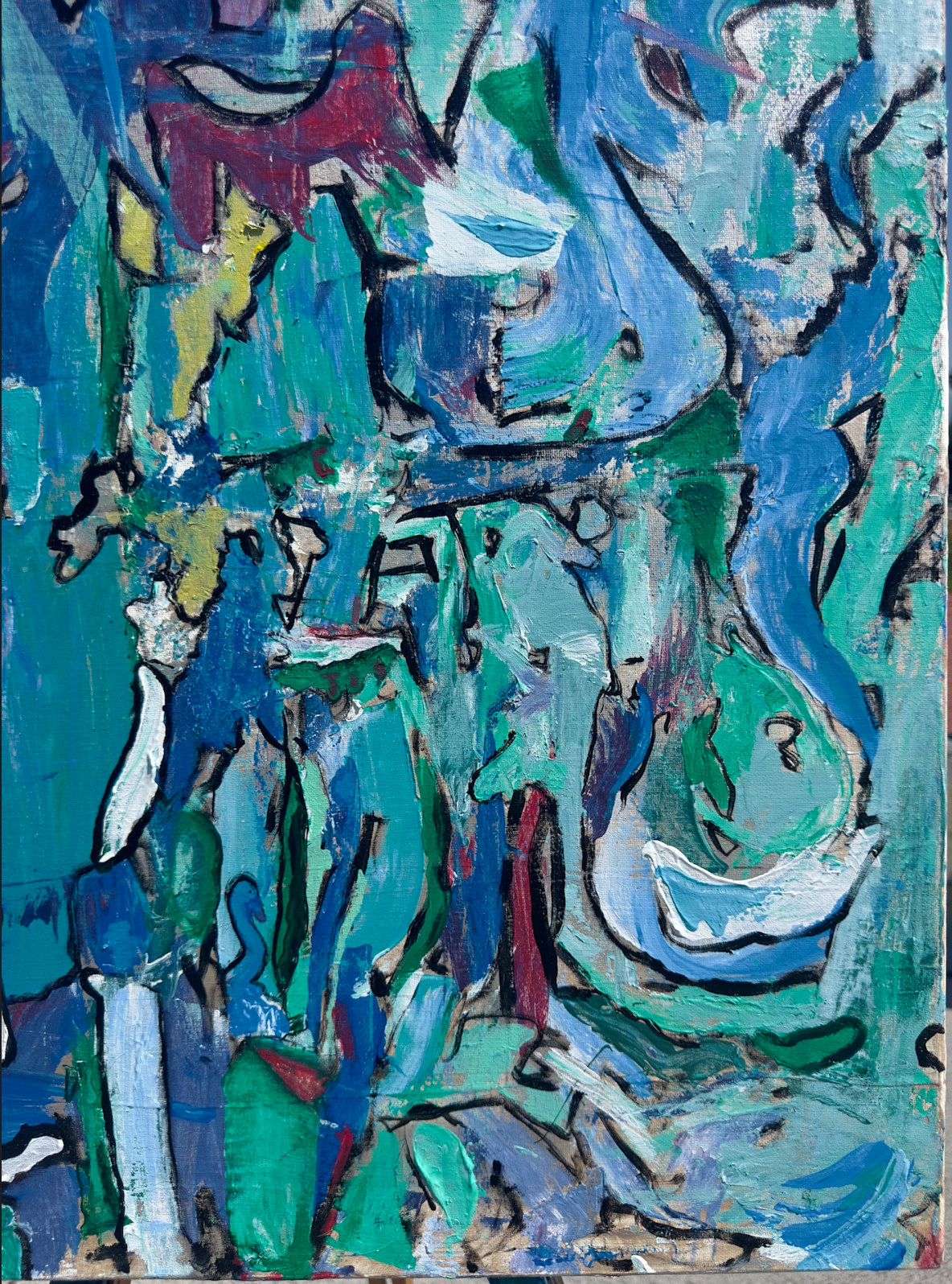 Folks on Tour of the Imaginal Arena - SOLD - 24 x 30 Acrylic on Canvas