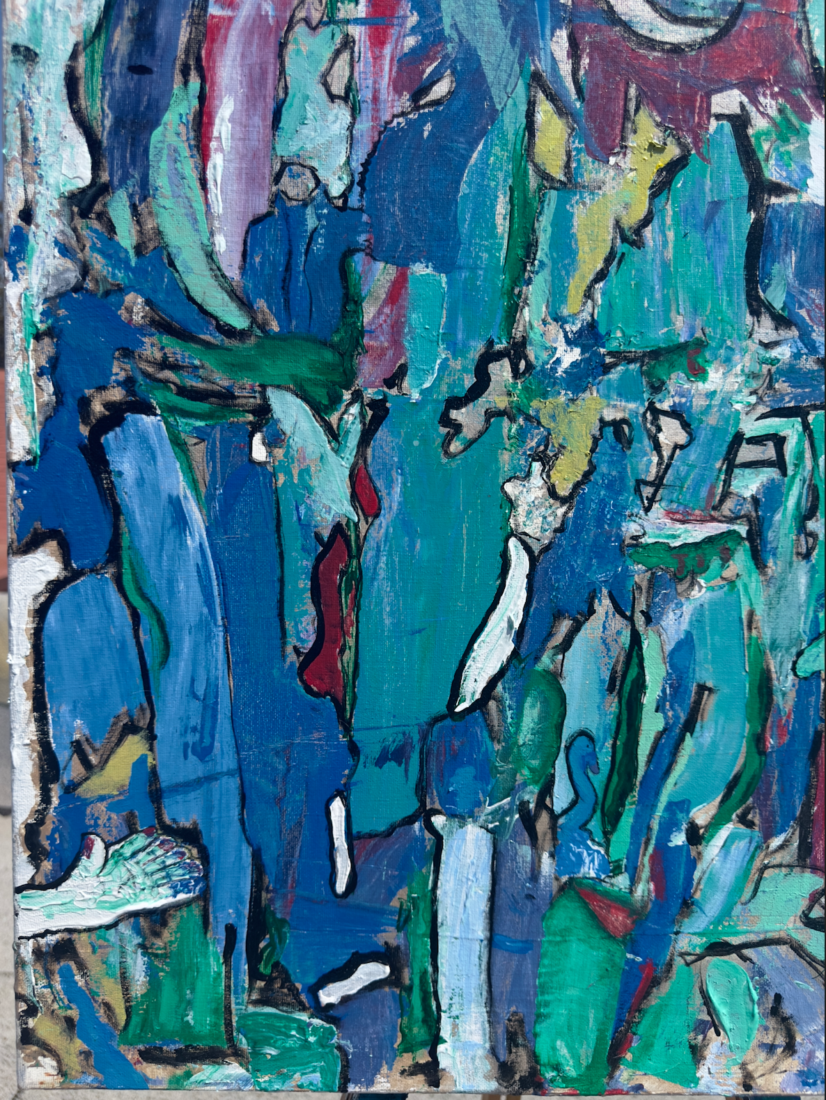 Folks on Tour of the Imaginal Arena - SOLD - 24 x 30 Acrylic on Canvas