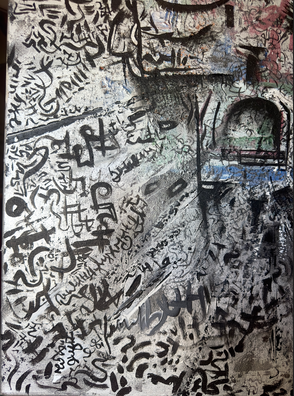 Glyphcurrent - 24 x 30 Acrylic on Canvas